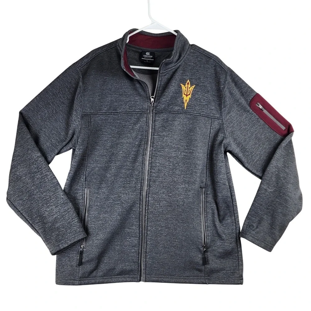 Arizona State Sun Devils Colosseum Jacket Mens L Grey Full Zip Athletic Gorpcore